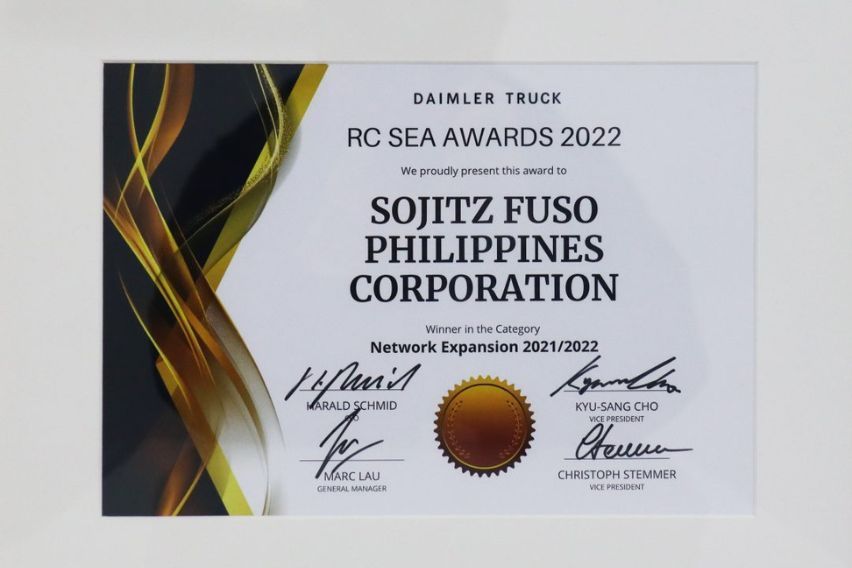 Fuso PH bags Network Expansion Award at Daimler RC Sea Awards