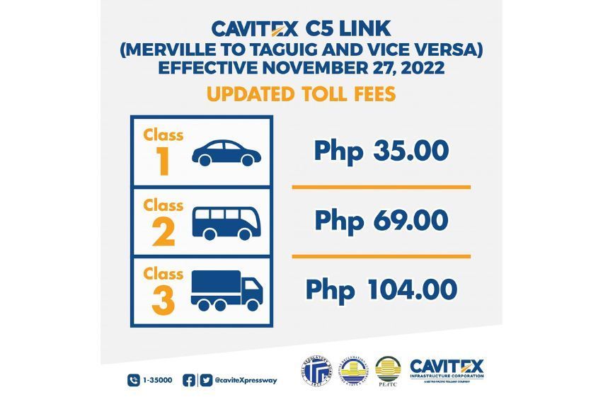 Cavitex C5 Link implements toll rate adjustment