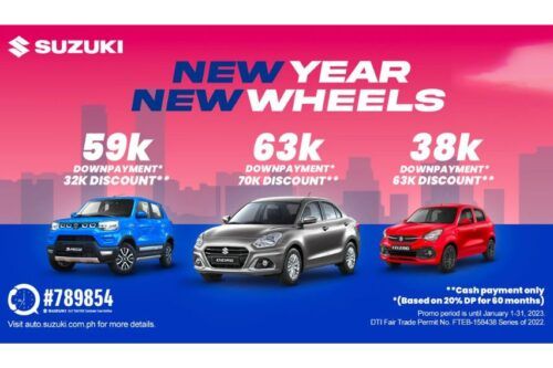 Suzuki PH starts the year with cash discounts, low DP offers on select models