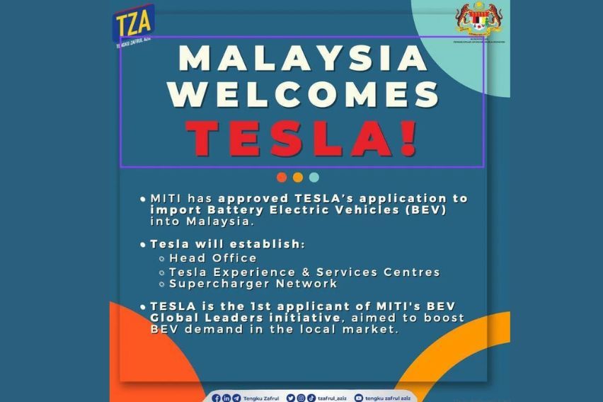 Tesla cars’ official arrival in Malaysia