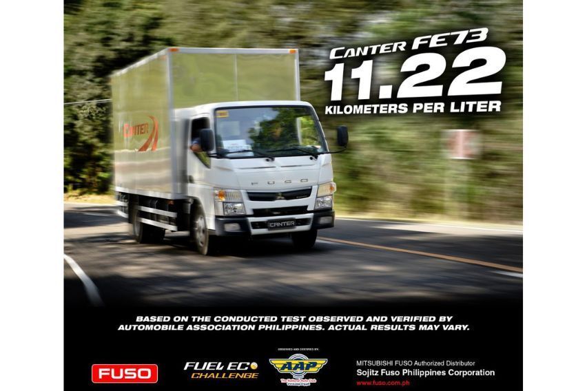 Fuso PH proves fuel efficiency of Canter, FJ trucks in eco run 