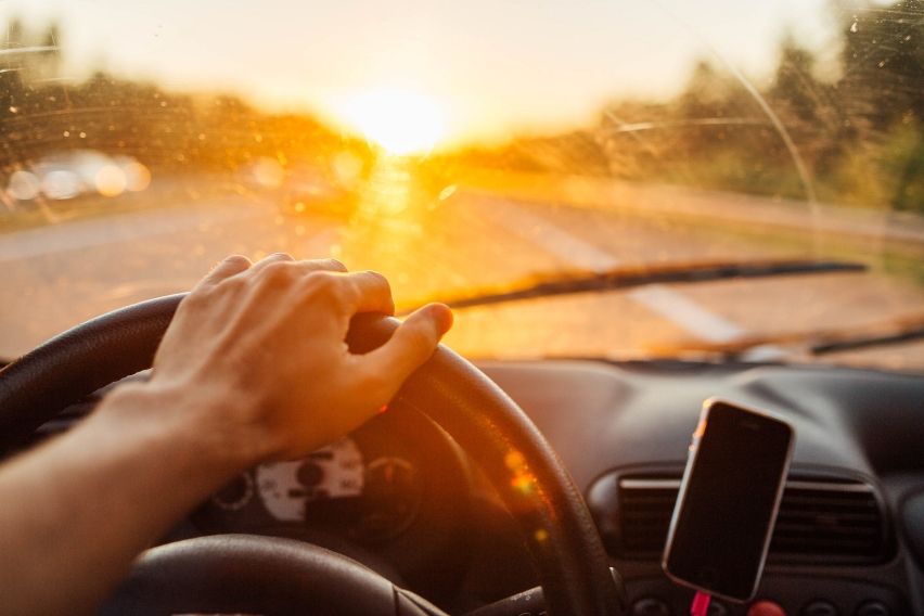 Driving into the sun close