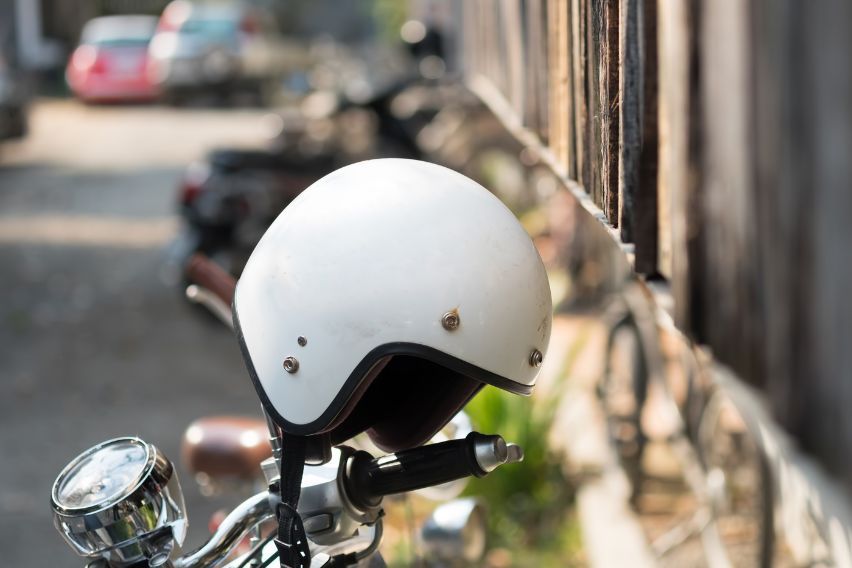 Helmet on Motorcycle