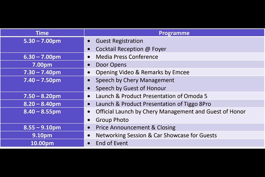 Chery’s grand launch event