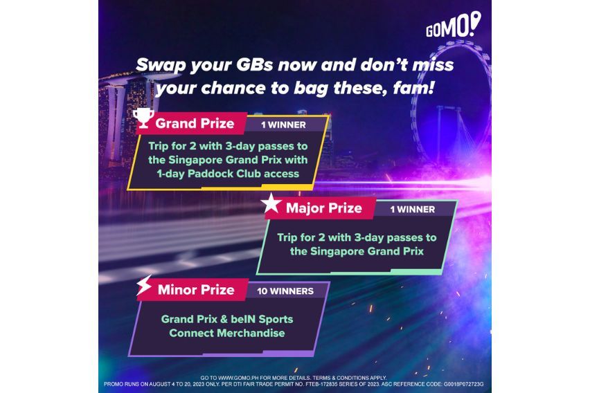 Gomo Singapore Grand Prix raffle 2023
