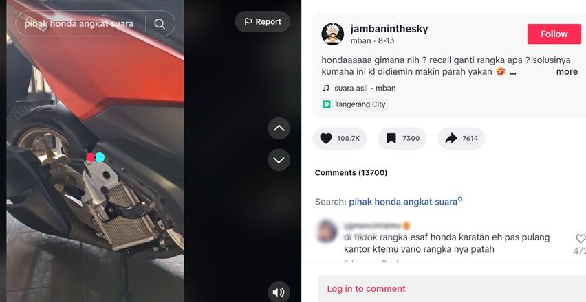 Viral motor Honda TikTok