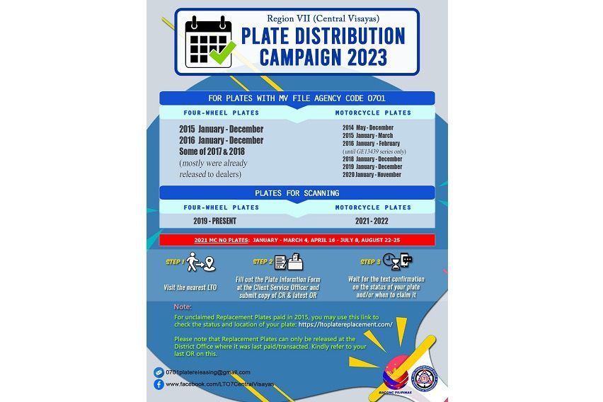 LTO starts number plate distribution in Central Visayas