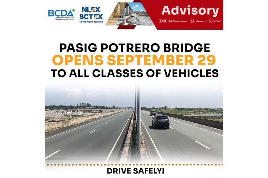 SCTEX Pasig Potrero bridge reopens to all vehicle classes
