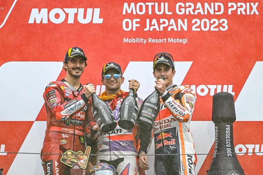 MotoGP 2023: Diwarnai Cuaca Buruk hingga Red Flag, Jorge Martin Menang Antiklimaks di Motegi