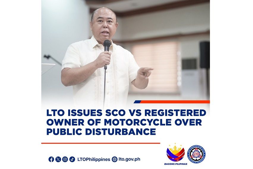 LTO issues SCO vs ‘loud’ MC owner 