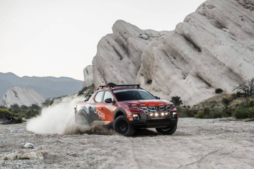 This is the Hyundai Santa Cruz that will compete at 2023 Rebelle Rally