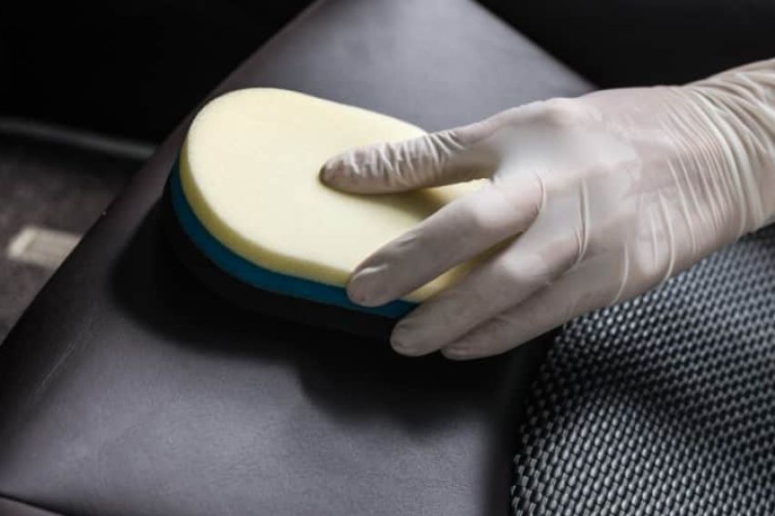 Remove stains from car fabric seats