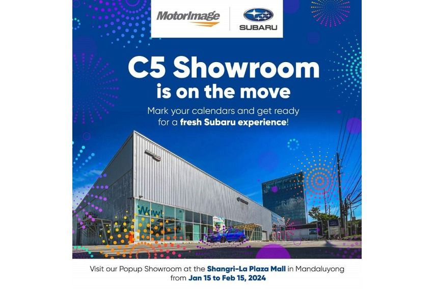 Subaru C5 showroom relocation announcement