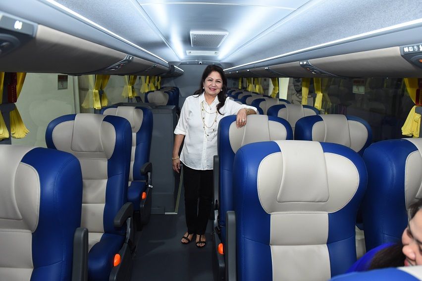 Riza Angara Moises inside the Scania Marcopolo JoyBus