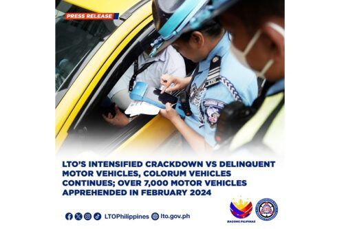 LTO apprehends over 7k unregistered vehicles in Feb.