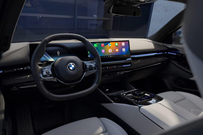 BMW interior buttons and screen