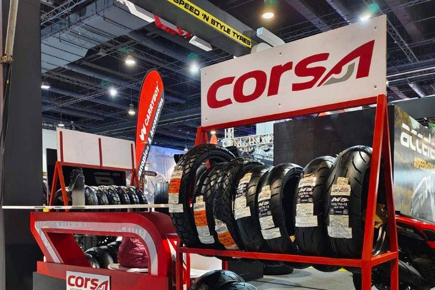 Corsa showcases motorcycle tire lineup at 2024 Trans Sport Show