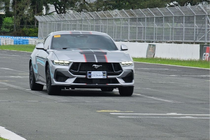 Ford Mustang on the track