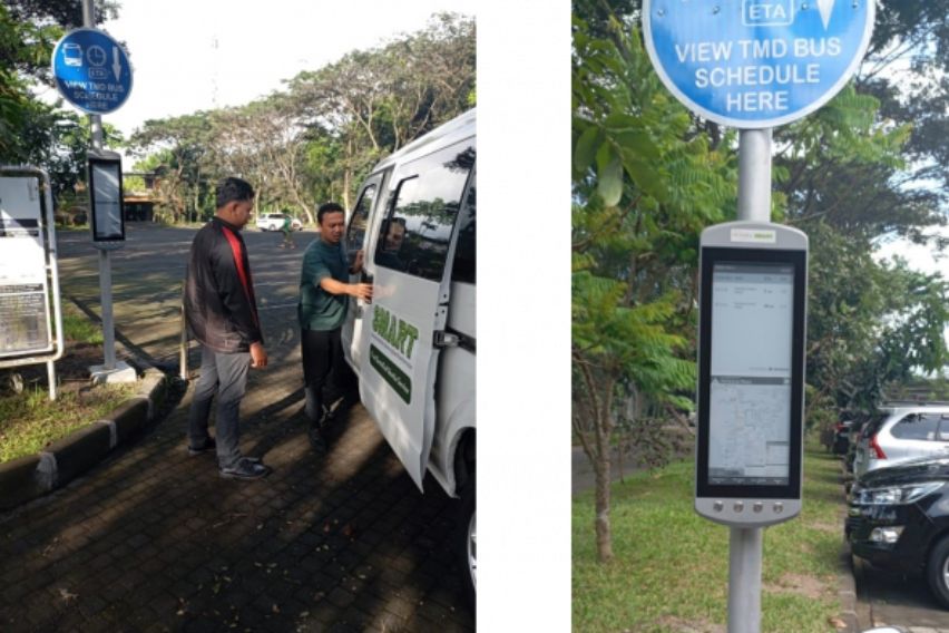 TMF bus schedule digital displays