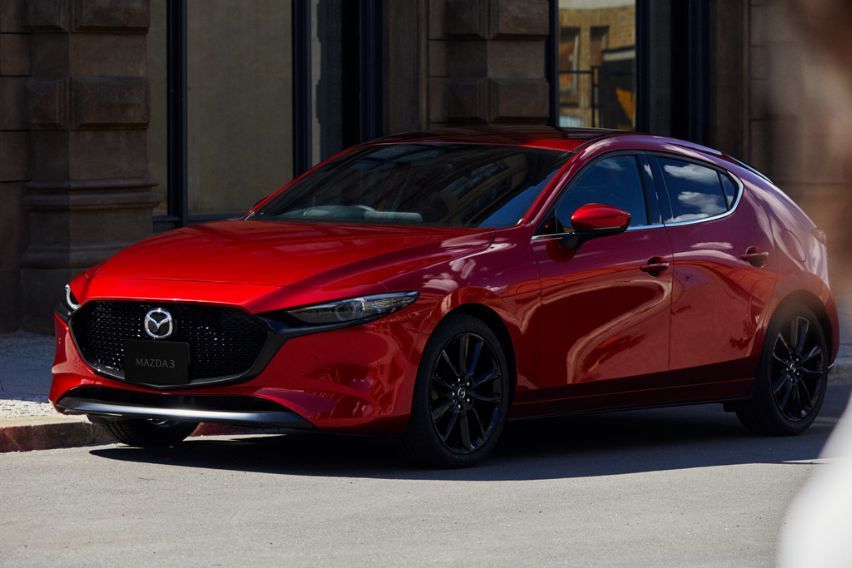 Mazda3 hatchback in the city