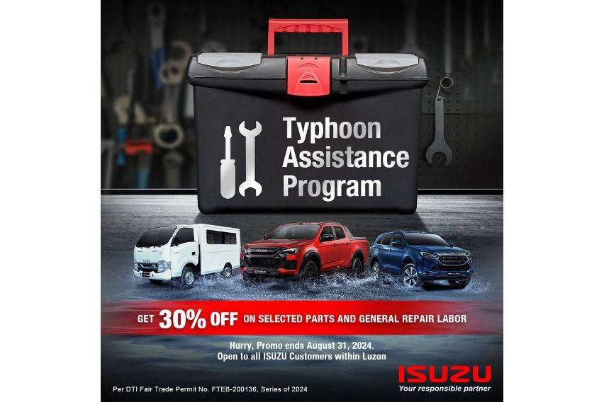 Isuzu PH offers discounts on parts, labor for Carina-affected vehicles