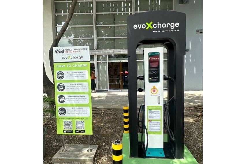 EV charging station placed inside World Trade Center Metro Manila 