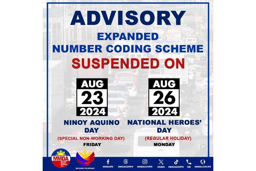 Number coding suspended on Aug.23-26