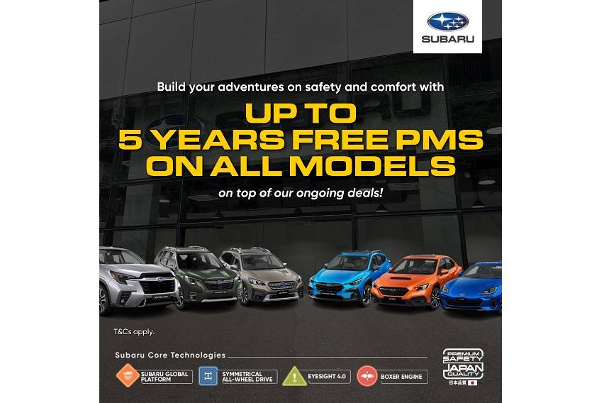 Subaru offers up to 5 years free PMS in latest promo