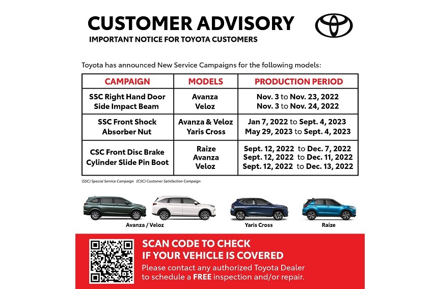 TMP Recall Advisory