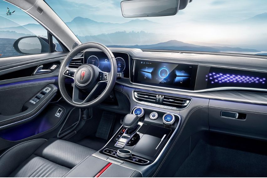A view of the Hongqi H9's interior.