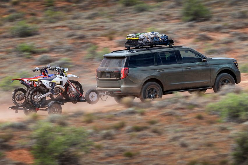 next-gen Ford Expedition on a dirt road