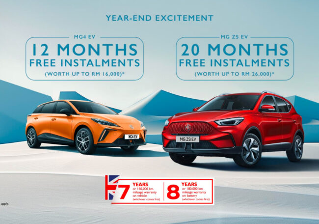 Mg Malaysia year end promotion for the MG4 and MG ZS EVS