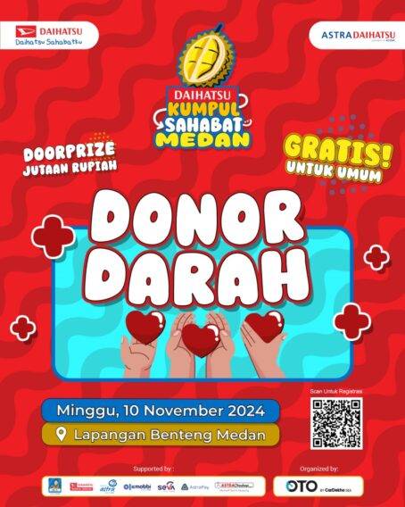 Ada Program CSR Donor Darah dan Posyandu Gratis di Daihatsu Kumpul Sahabat Medan 2024