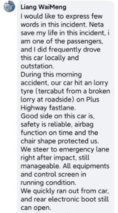 Neta V up in flames owner comment