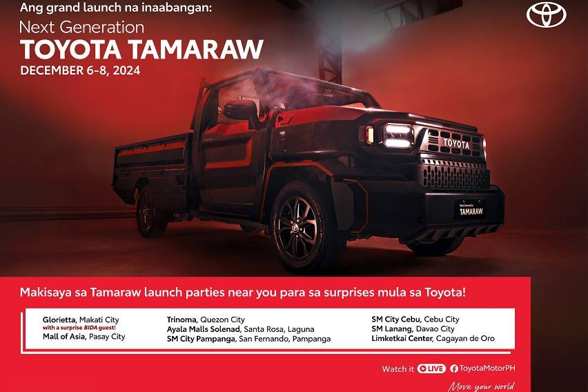 Toyota Motor PH confirms next-gen Tamaraw unveiling on Dec. 6