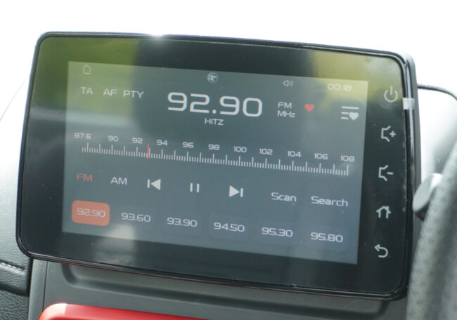 Proton Saga infotainment screen