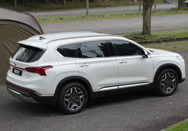 Hyundai Santa Fe hybrid review rear view