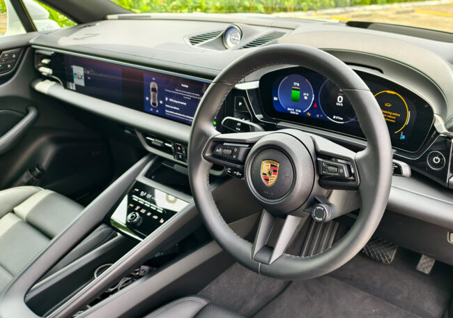Porsche Macan EV review Malaysia steering wheel