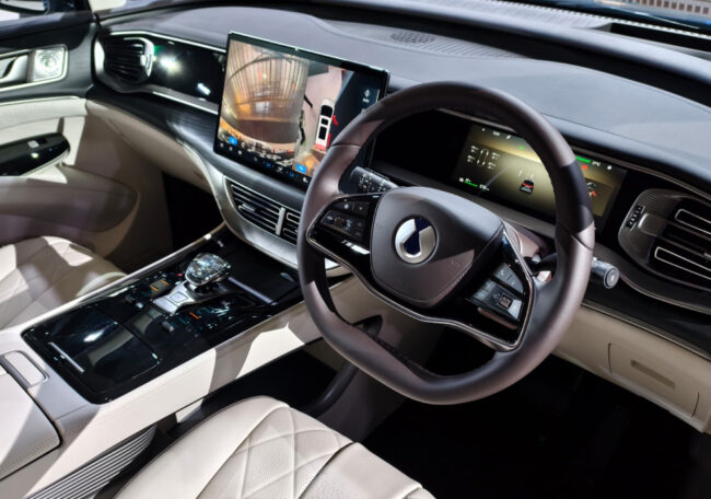Denza D9 interior dash and steering wheel