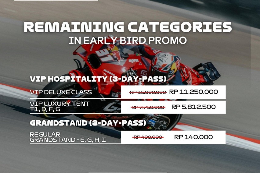 Tiket earlybird motogp