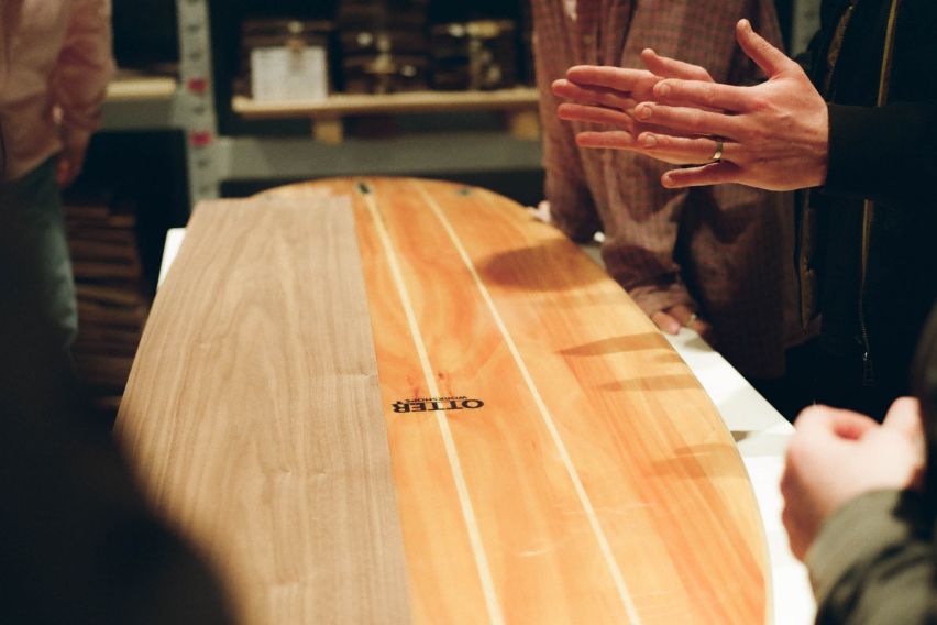 Bentley Koa veneer surfboard