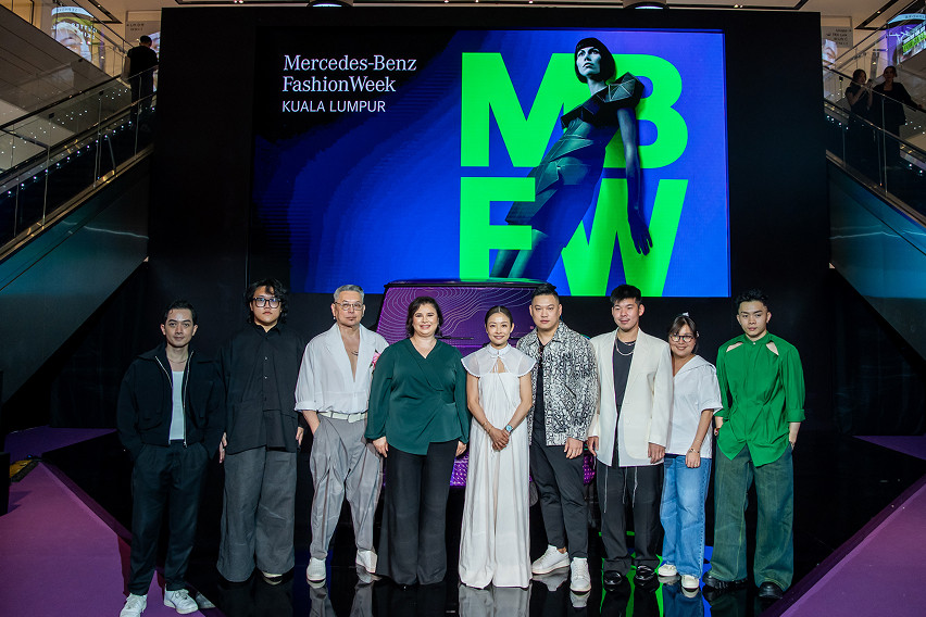 emma Prasatio, Eazen Lee of P-23, Douglas Chew, Nadia Trimmel, Vice President, Marketing & Sales, Mercedes-Benz Malaysia, Celest Thoi, Justin Yap, Aaron Yong of Weihaoyong, Teresa Thian of byThian, and (1)