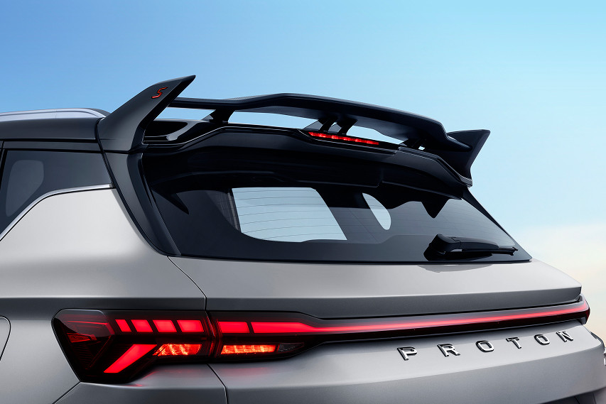 Proton X50 rear spoiler view