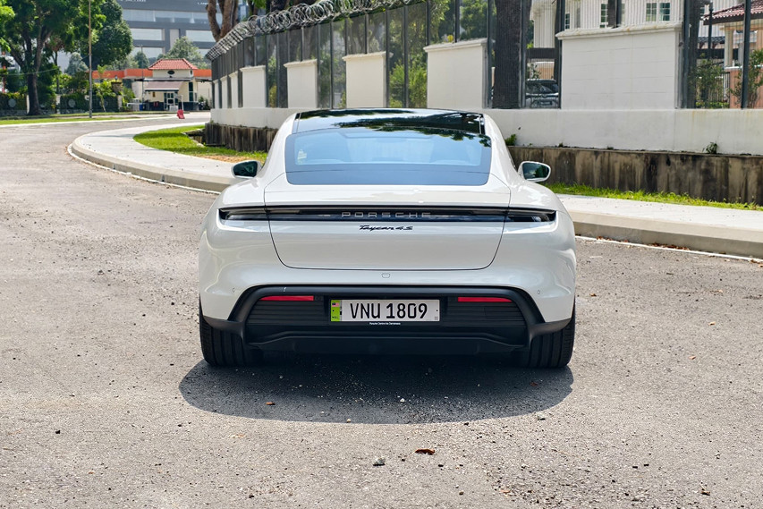 Porsche Taycan 4s rear view