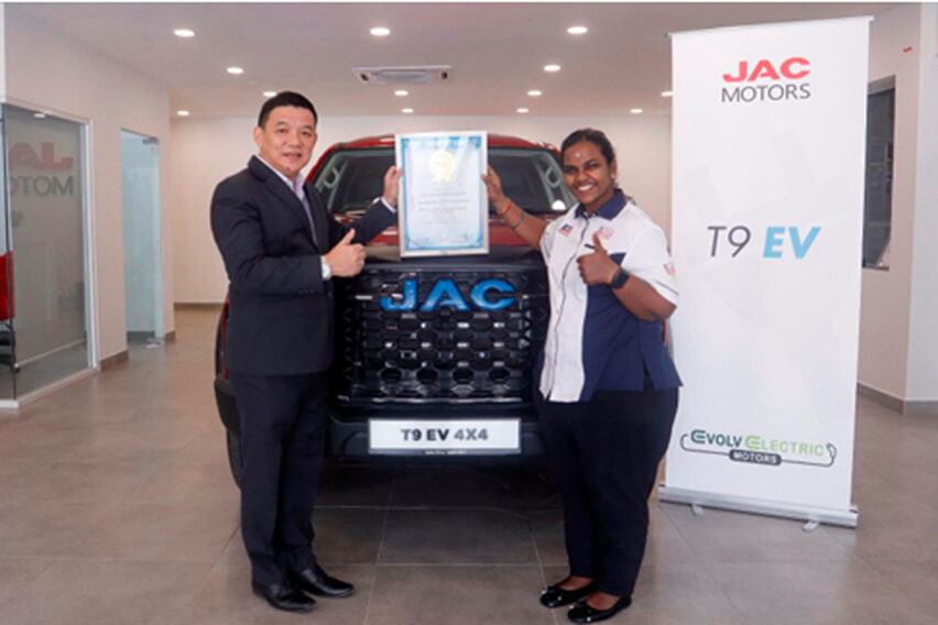 JAC T9 EV makes history as Malaysia’s first EV pickup, earns spot in Malaysia Book of Records