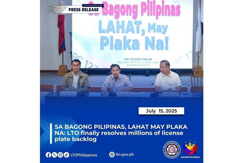 LTO ‘finally’ resolves license plate backlog distribution LTO ‘finally’ resolves license plate backlog distribution