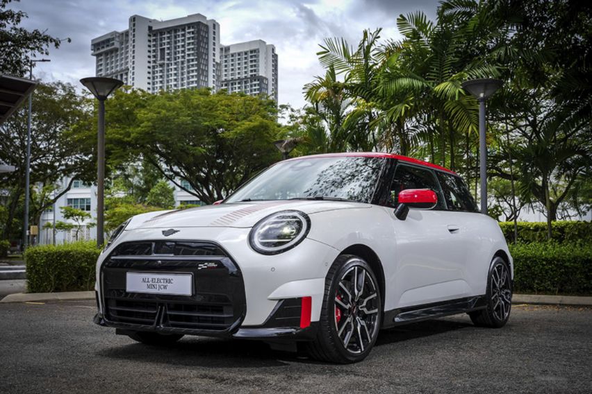 All electric MINI JCW front view