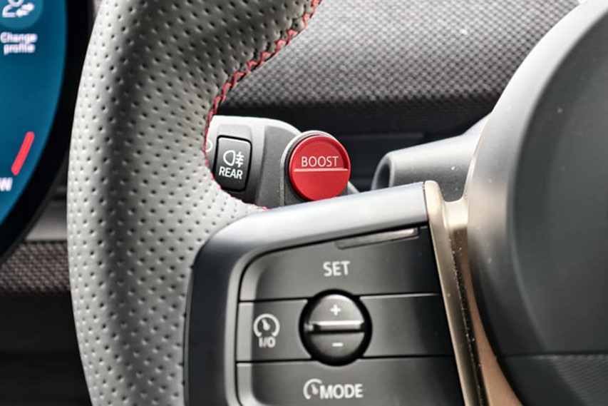 MINI JCW Aceman boost button view