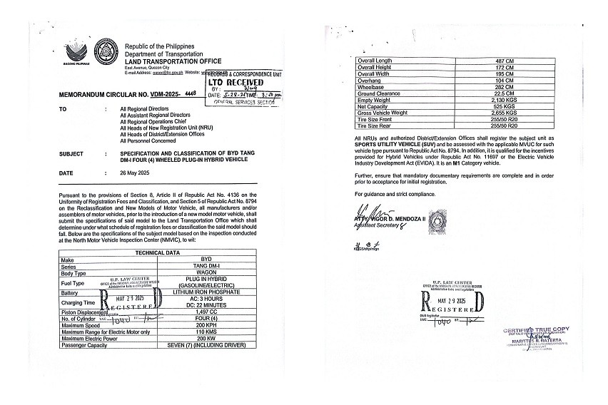 BYD Tang DM-i LTO Docs