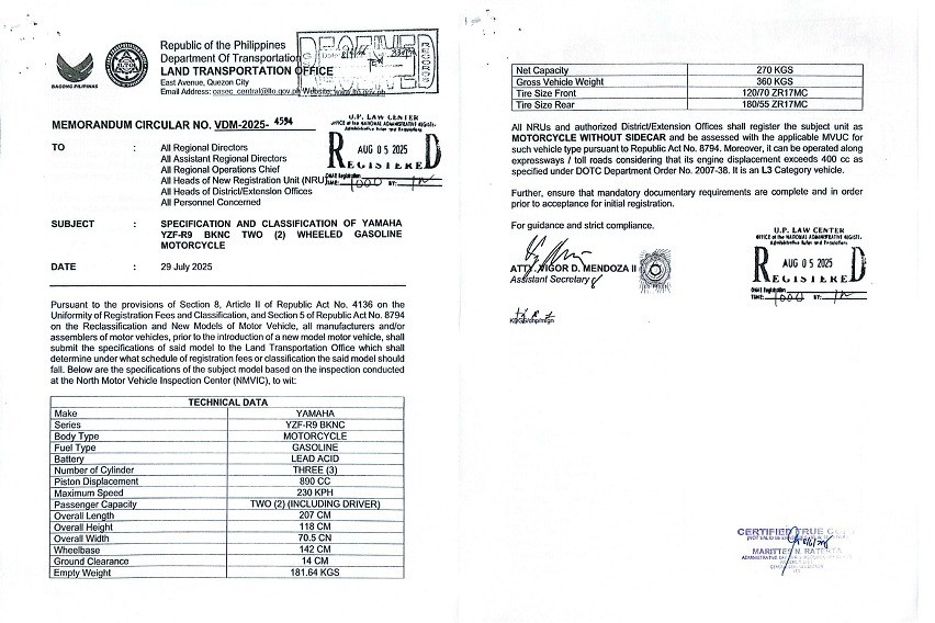 YZF R9 MC-VDM-2025-4594